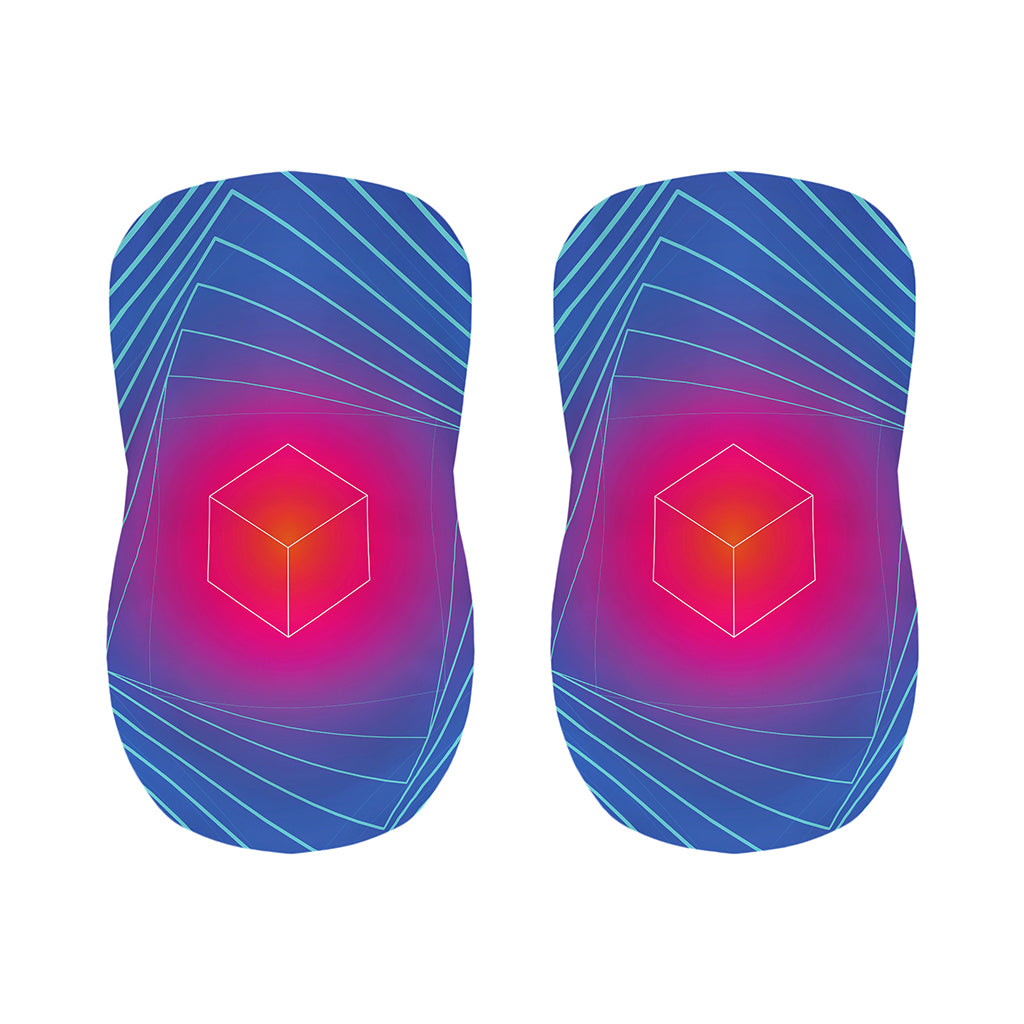 Blue Geometric EDM Light Print Bar Stool Covers