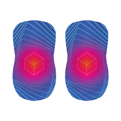 Blue Geometric EDM Light Print Bar Stool Covers