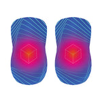 Blue Geometric EDM Light Print Bar Stool Covers