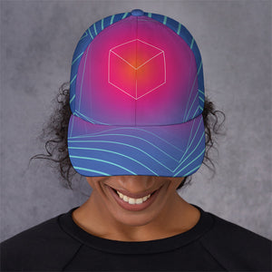 Blue Geometric EDM Light Print Baseball Cap