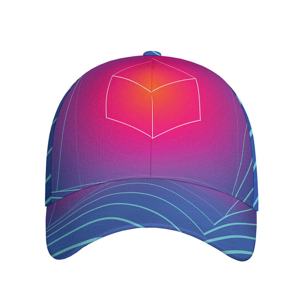 Blue Geometric EDM Light Print Baseball Cap