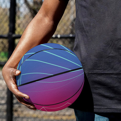 Blue Geometric EDM Light Print Basketball