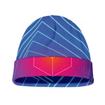 Blue Geometric EDM Light Print Beanie