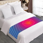 Blue Geometric EDM Light Print Bed Runner