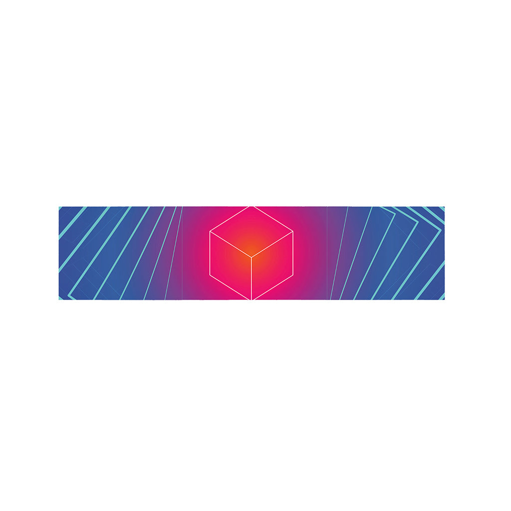 Blue Geometric EDM Light Print Bed Runner