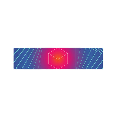 Blue Geometric EDM Light Print Bed Runner