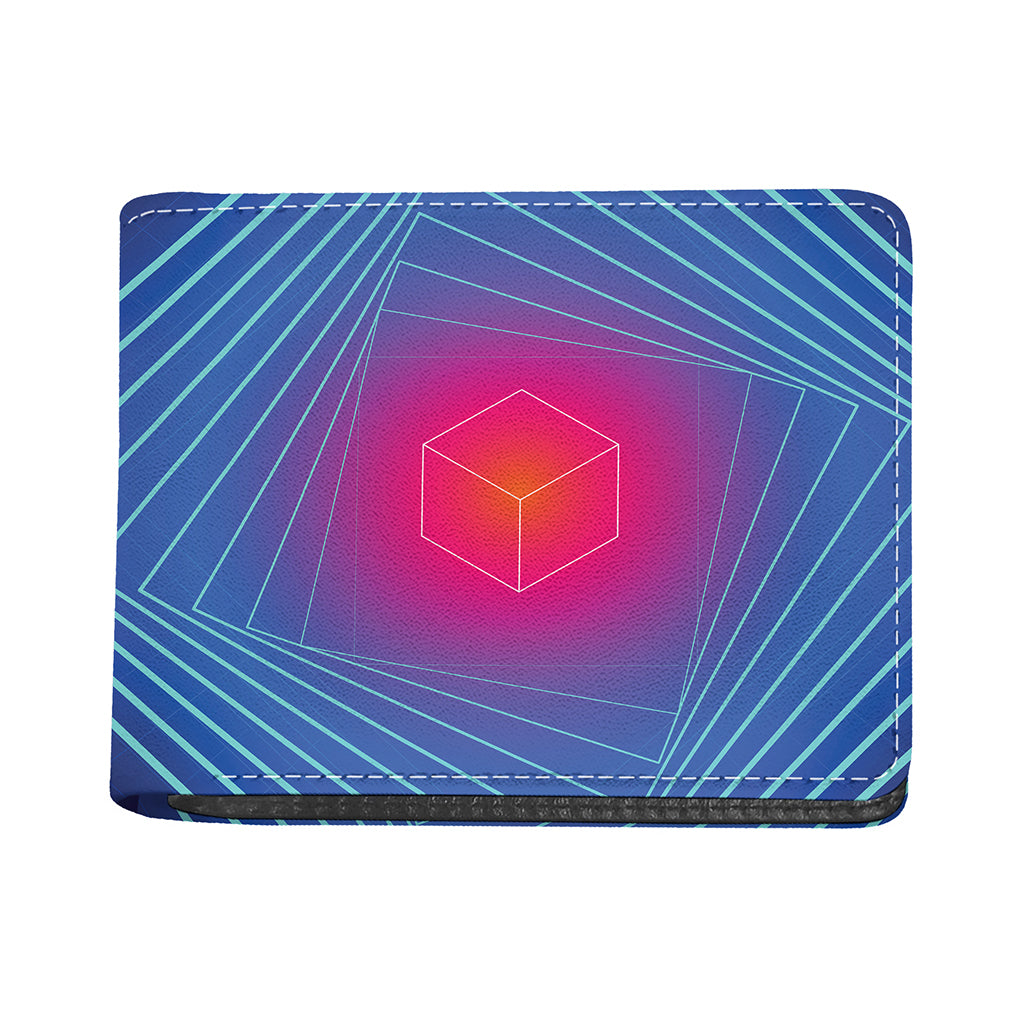 Blue Geometric EDM Light Print Bifold Wallet
