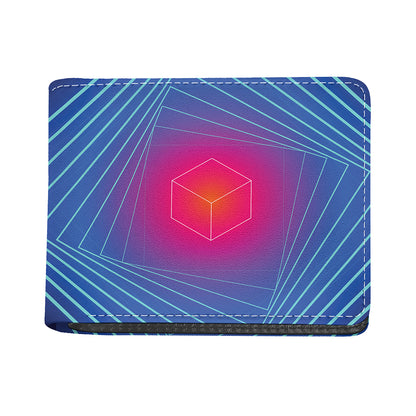 Blue Geometric EDM Light Print Bifold Wallet