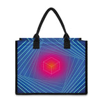 Blue Geometric EDM Light Print Canvas Tote Bag