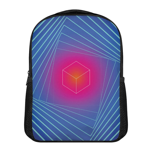Blue Geometric EDM Light Print Casual Backpack