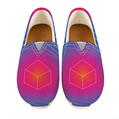 Blue Geometric EDM Light Print Casual Shoes