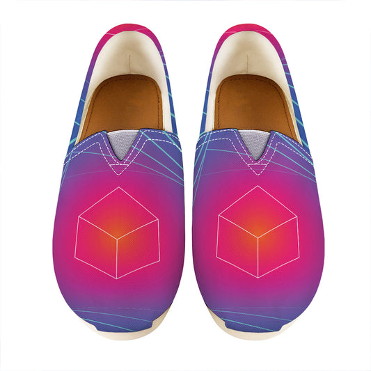 Blue Geometric EDM Light Print Casual Shoes
