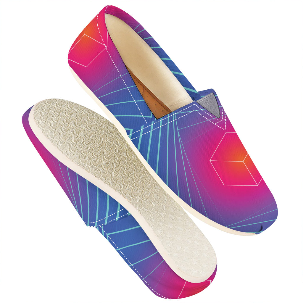 Blue Geometric EDM Light Print Casual Shoes