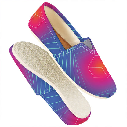 Blue Geometric EDM Light Print Casual Shoes