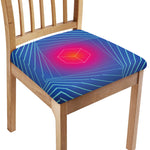 Blue Geometric EDM Light Print Chair Cushion Cover