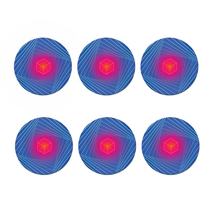 Blue Geometric EDM Light Print Coaster Set