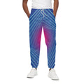 Blue Geometric EDM Light Print Cotton Sweatpants