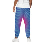 Blue Geometric EDM Light Print Cotton Pants