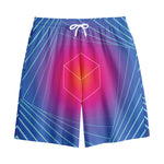 Blue Geometric EDM Light Print Cotton Shorts