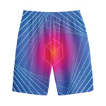 Blue Geometric EDM Light Print Cotton Shorts
