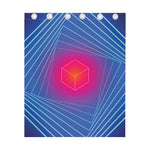 Blue Geometric EDM Light Print Curtain