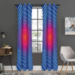 Blue Geometric EDM Light Print Curtain