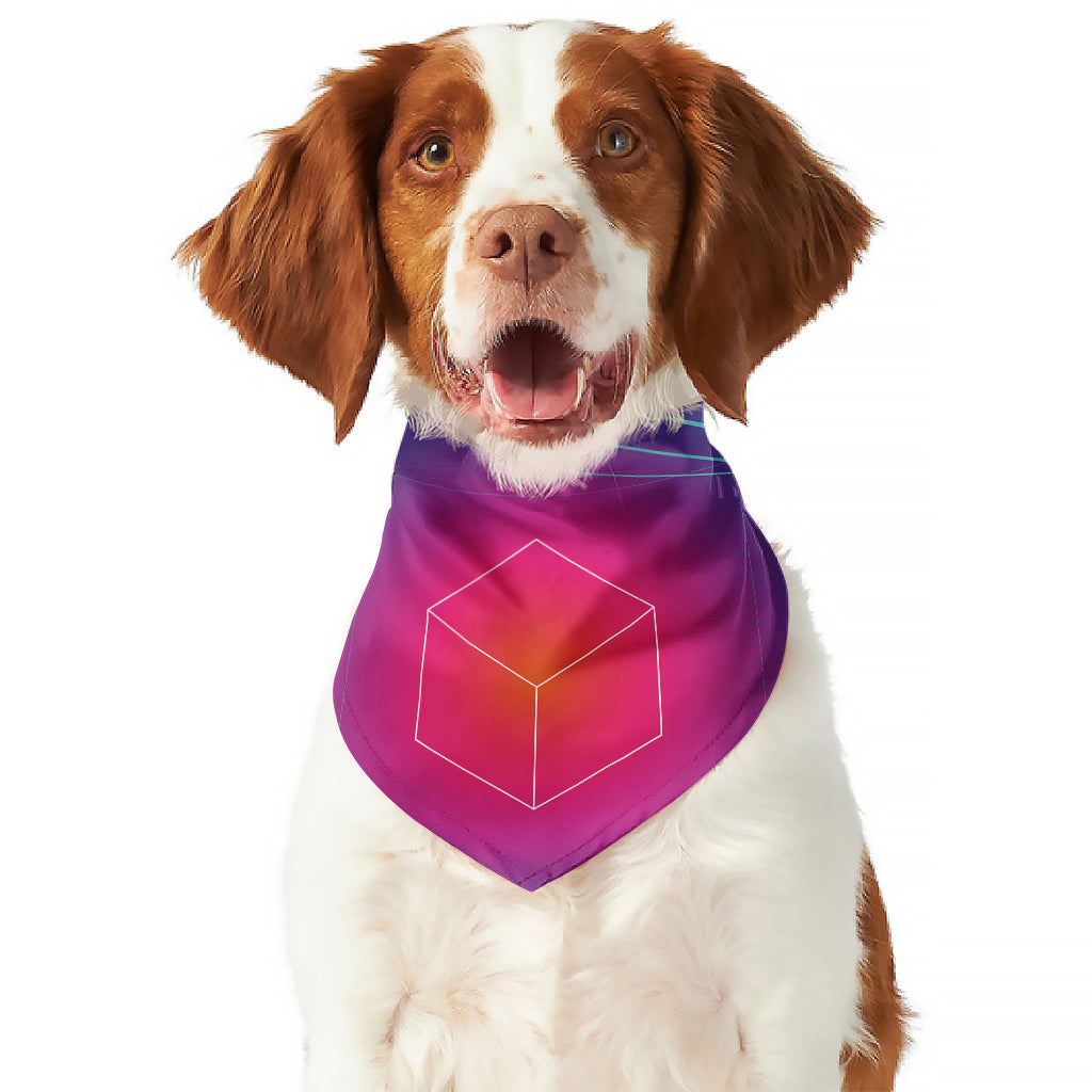 Blue Geometric EDM Light Print Dog Bandana