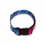 Blue Geometric EDM Light Print Dog Collar