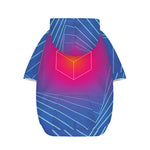 Blue Geometric EDM Light Print Dog Zip Up Hoodie