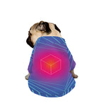 Blue Geometric EDM Light Print Dog Zip Up Jacket