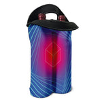 Blue Geometric EDM Light Print Double Neoprene Wine Tote