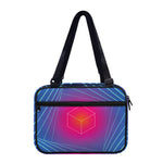 Blue Geometric EDM Light Print Double Strap Bible Bag