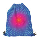Blue Geometric EDM Light Print Drawstring Bag