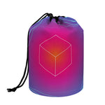 Blue Geometric EDM Light Print Drawstring Makeup Bag