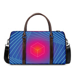 Blue Geometric EDM Light Print Duffle Bag