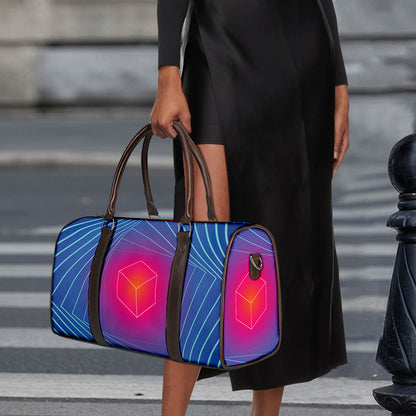 Blue Geometric EDM Light Print Duffle Bag