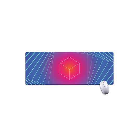 Blue Geometric EDM Light Print Extended Mouse Pad