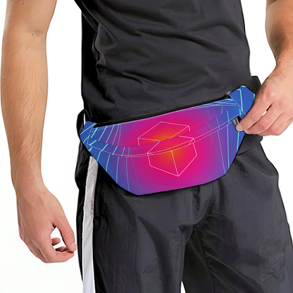 Blue Geometric EDM Light Print Fanny Pack