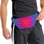 Blue Geometric EDM Light Print Fanny Pack