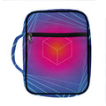 Blue Geometric EDM Light Print Front Pocket Bible Bag