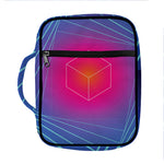 Blue Geometric EDM Light Print Front Pocket Bible Bag