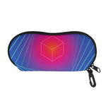 Blue Geometric EDM Light Print Glasses Case