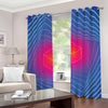 Blue Geometric EDM Light Print Grommet Curtains