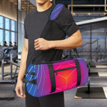 Blue Geometric EDM Light Print Gym Bag