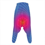 Blue Geometric EDM Light Print Hammer Pants