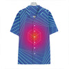 Blue Geometric EDM Light Print Hawaiian Shirt