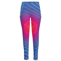Blue Geometric EDM Light Print High-Waisted Pocket Leggings