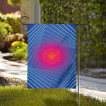 Blue Geometric EDM Light Print House Flag