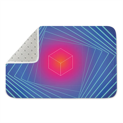 Blue Geometric EDM Light Print Indoor Door Mat