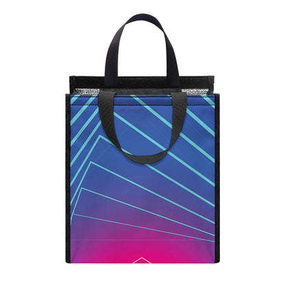 Blue Geometric EDM Light Print Insulated Lunch Tote